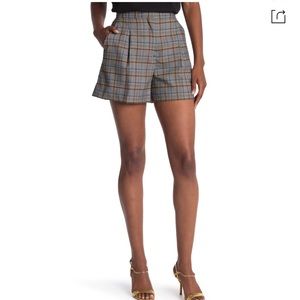SANDRO Plaid Printed Knit Shorts In Gray